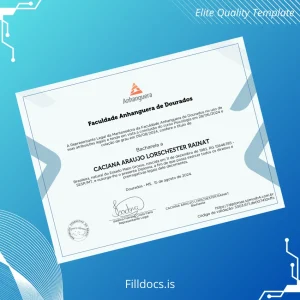 Fillable Brazil Anhanguera University Psychology Bachelor Degree Certificate Template Preview - FillDocs