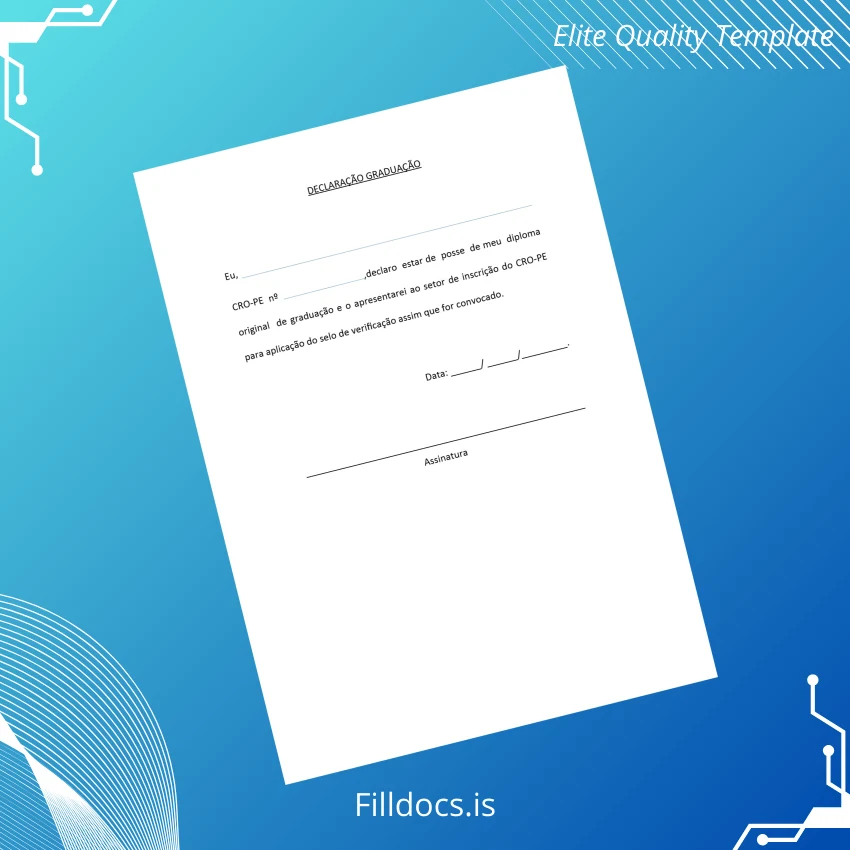 Fillable Brazil CRO-PE Diploma Template Template Preview - FillDocs