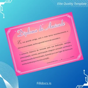 Fillable Brazil Campina Grande do Sul Friendship Diploma Template Template Preview - FillDocs