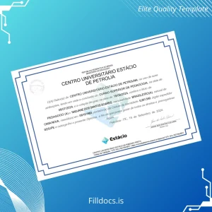 Fillable Brazil Centro Universitário Estácio de Petrolina Bachelor of Education in Pedagogy Template Template Preview - FillDocs