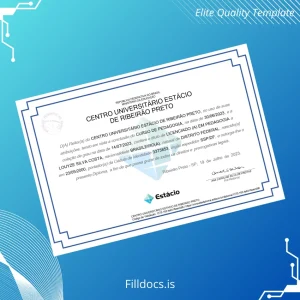 Fillable Brazil Centro Universitário Estácio de Ribeirão Preto Bachelor of Education in Pedagogy Template Template Preview - FillDocs