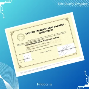 Fillable Brazil Centro Universitário Facvest Licentiate in Physical Education Template Template Preview - FillDocs