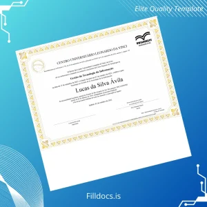 Fillable Brazil Centro Universitário Leonardo da Vinci Technologist in Information Technology Degree Template Template Preview - FillDocs