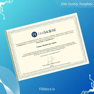 Fillable Brazil Centro Universitário São José Bachelor of Administration Template Template Preview - FillDocs