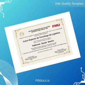 Fillable Brazil Centro Universitário das Faculdades Metropolitanas Unidas - FMU Associate Degree in Logistics Template Template Preview - FillDocs