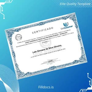 Fillable Brazil Cesumar University Technologist Diploma in Fashion Design Template Preview - FillDocs