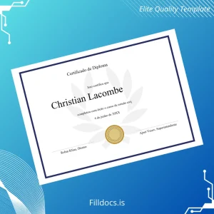 Fillable Brazil Christian Lacombe Diploma Template Template Preview - FillDocs