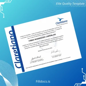 Fillable Brazil Claretiano University Bachelor of Philosophy Degree Template Template Preview - FillDocs