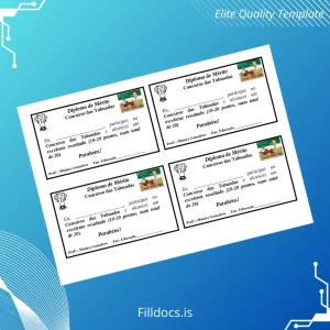 Fillable Brazil Diploma of Merit Tabuadas Template Template Preview - FillDocs