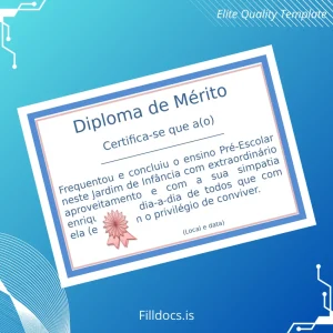 Fillable Brazil Educational Institution Diploma of Merit Template Template Preview - FillDocs