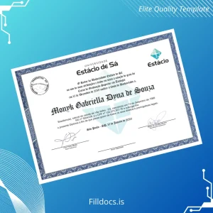 Fillable Brazil Estácio de Sá University Bachelor of Theology Template Template Preview - FillDocs