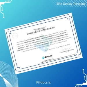 Fillable Brazil Estácio de Sá University Bachelor's Degree in Letters Template Preview - FillDocs