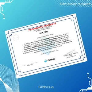 Fillable Brazil Estácio de Sá University Journalist Diploma Template Template Preview - FillDocs