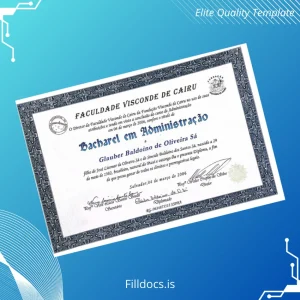 Fillable Brazil Faculdade Visconde de Cairu Bachelor of Business Administration Template Template Preview - FillDocs