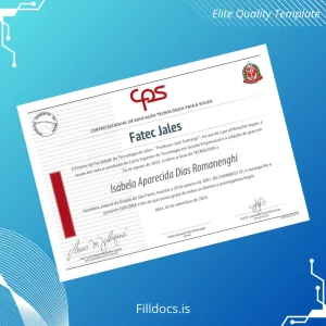 Fillable Brazil Fatec Jales Technology Degree Diploma Template Preview - FillDocs
