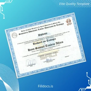 Fillable Brazil Federal University of Bahia Bachelor of Theology Template Template Preview - FillDocs