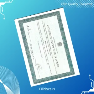 Fillable Brazil Federal University of Rio de Janeiro Social Work Diploma Template Template Preview - FillDocs