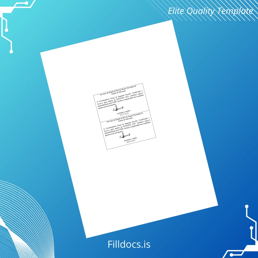 Fillable Brazil Government of Rio de Janeiro High School Diploma Template page 2 Page Preview - FillDocs