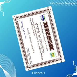 Fillable Brazil Japi Municipal School Certificate Template Template Preview - FillDocs