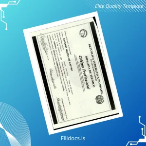 Fillable Brazil Professional Technical Diploma Template Template Preview - FillDocs