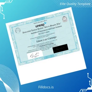 Fillable Brazil São Paulo State University Júlio de Mesquita Filho Bachelor of Science in Geography Template Template Preview - FillDocs