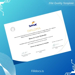 Fillable Brazil Senac São Paulo Technical Certificate in Work Safety Template Template Preview - FillDocs