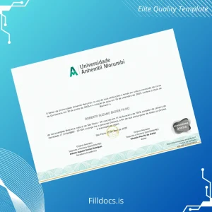 Fillable Brazil Universidade Anhembi Morumbi Bachelor of Chiropractic Degree Template Template Preview - FillDocs