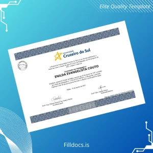 Fillable Brazil Universidade Cruzeiro do Sul Bachelor of Education Diploma Template Template Preview - FillDocs