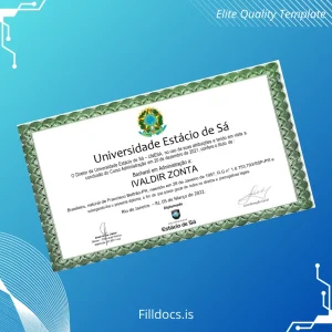 Fillable Brazil Universidade Estácio de Sá Bachelor in Business Administration Template Template Preview - FillDocs