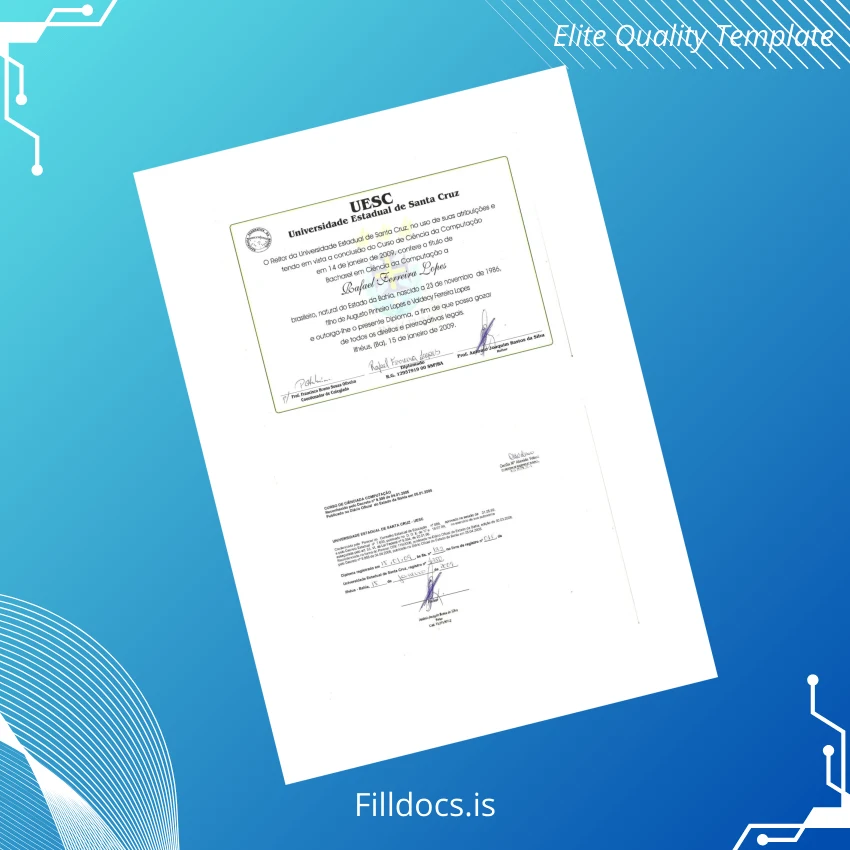 Fillable Brazil Universidade Estadual de Santa Cruz Bachelor of Science in Computer Science Template Template Preview - FillDocs