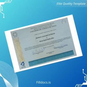 Fillable Brazil Universidade Federal de Goiás Bachelor of Arts in History Template Template Preview - FillDocs