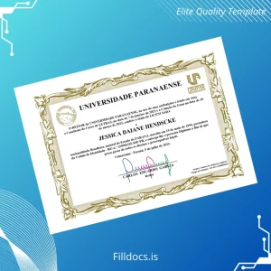 Fillable Brazil Universidade Paranaense Bachelor of Arts Degree Template Template Preview - FillDocs