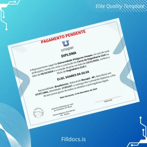 Fillable Brazil Universidade Pitágoras Unopar Bachelor of Civil Engineering Template Template Preview - FillDocs