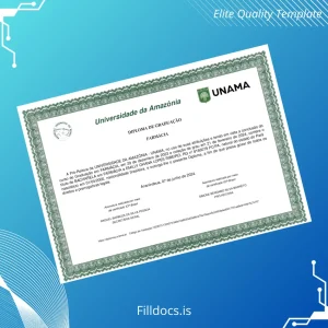 Fillable Brazil Universidade da Amazônia Bachelor of Pharmacy Template Template Preview - FillDocs