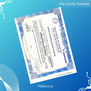 Fillable Brazil Universidade do Grande Rio Bachelor of Administration Diploma Template Preview - FillDocs