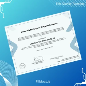 Fillable Brazil University Pitágoras Unopar Araponguera Superior Technology in Real Estate Diploma Template Template Preview - FillDocs