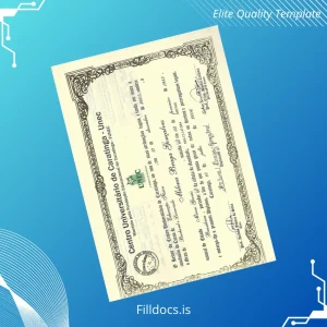 Fillable Brazil University of Caratinga Bachelor of Education Template Template Preview - FillDocs