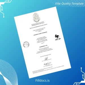 Fillable Brazil University of São Paulo Engineer Degree Template Template Preview - FillDocs