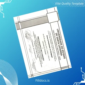 Fillable Brazil University of the State of Santa Catarina Bachelor of Education Degree Template Template Preview - FillDocs