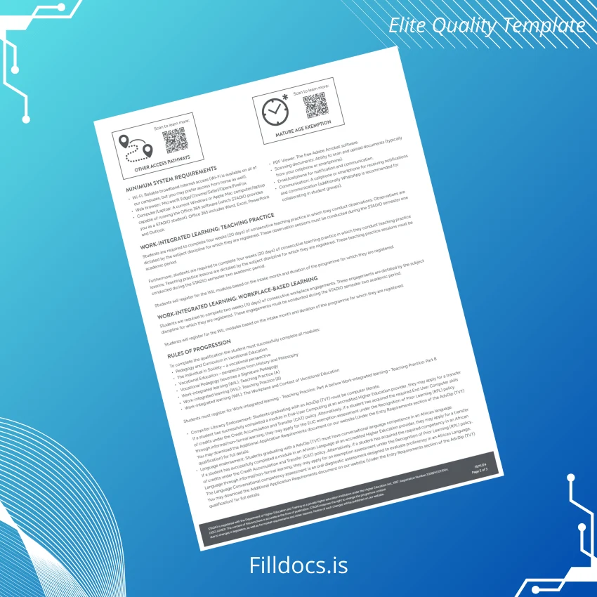 Fillable Canada Advanced Diploma in Technical and Vocational Teaching Template page 2 Page Preview - FillDocs