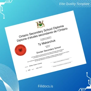 Fillable Canada Sinclair Secondary School Ontario Secondary School Diploma Template Preview - FillDocs