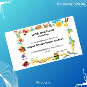 Fillable Chile Certificado de Certificación Lectora Primero Básico Template Template Preview - FillDocs