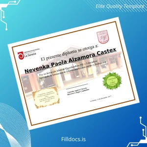 Fillable Chile Colegio Coquimbito Recognition Diploma Template Template Preview - FillDocs