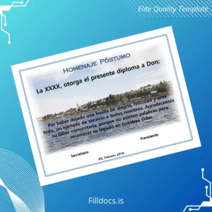 Fillable Chile Diploma Template Template Preview - FillDocs