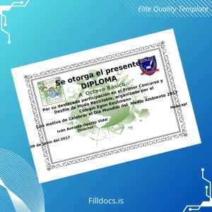 Fillable Chile Egon Keutmann School Diploma Template Preview - FillDocs