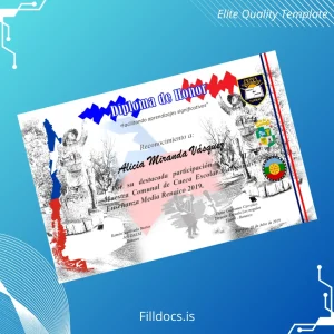 Fillable Chile Escuela Los Nogales Diploma of Honor Template Template Preview - FillDocs