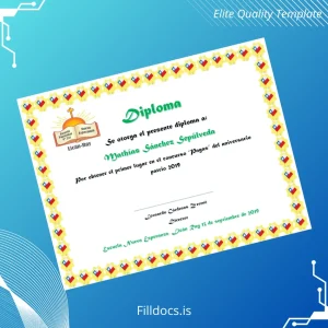 Fillable Chile Escuela Nueva Esperanza Diploma Template Template Preview - FillDocs