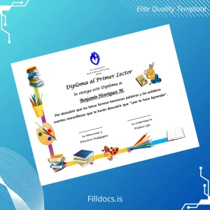 Fillable Chile Escuela Particular N°1 Nuestra Señora del Tránsito Diploma al Primer Lector Template Template Preview - FillDocs