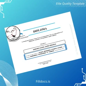 Fillable Chile Santa Teresa de la Inmaculada High School Diploma in Handball Template Preview - FillDocs