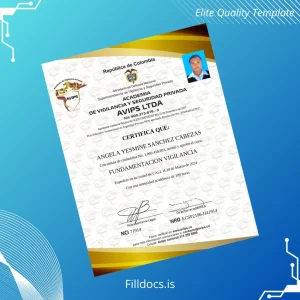 Fillable Colombia AVIPS LTDA Diploma in Fundamental Surveillance Template Preview - FillDocs